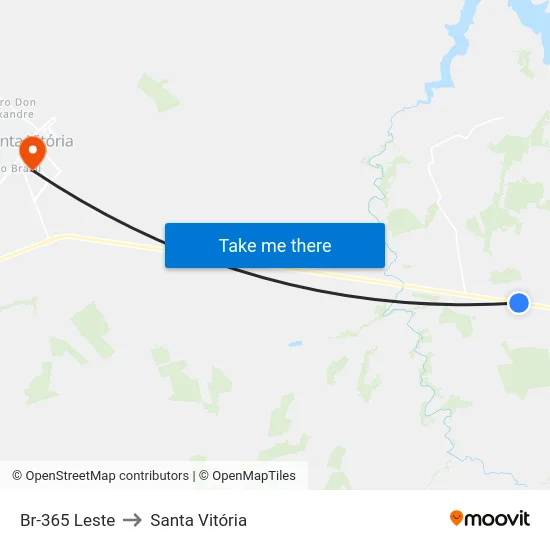Br-365 Leste to Santa Vitória map
