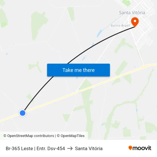 Br-365 Leste | Entr. Dsv-454 to Santa Vitória map