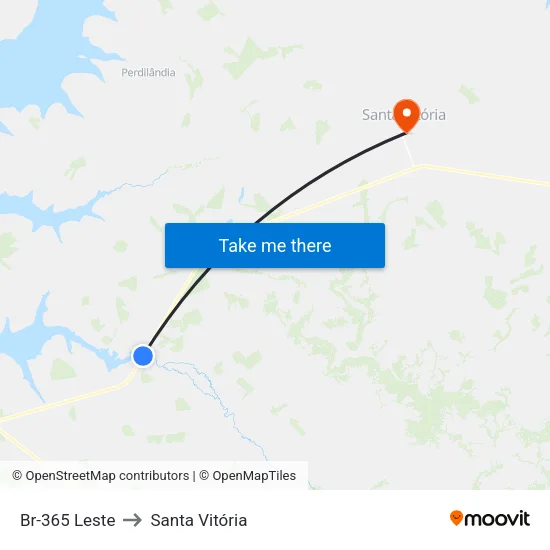 Br-365 Leste to Santa Vitória map