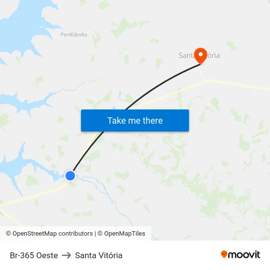 Br-365 Oeste to Santa Vitória map