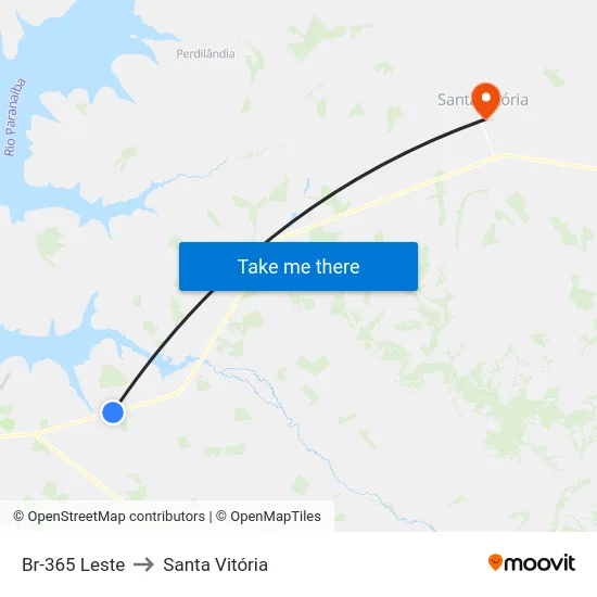 Br-365 Leste to Santa Vitória map