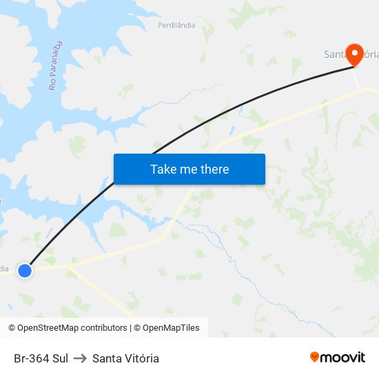 Br-364 Sul to Santa Vitória map