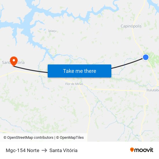 Mgc-154 Norte to Santa Vitória map