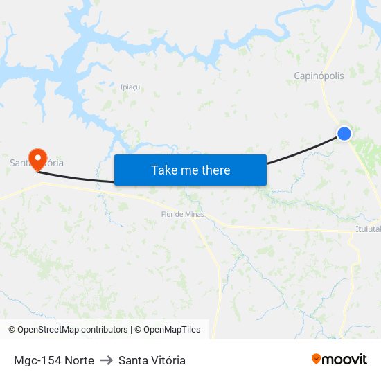 Mgc-154 Norte to Santa Vitória map