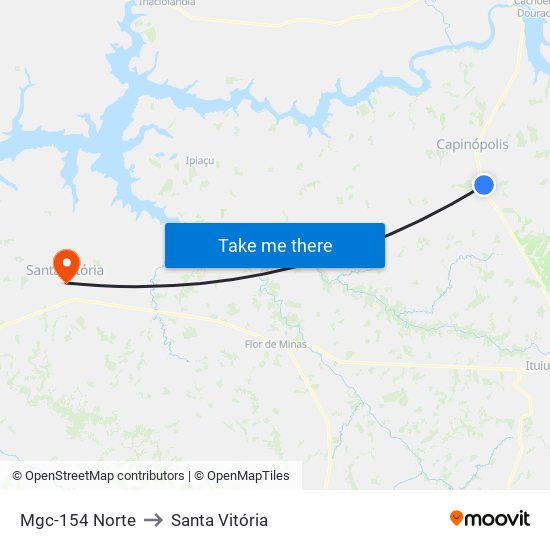 Mgc-154 Norte to Santa Vitória map
