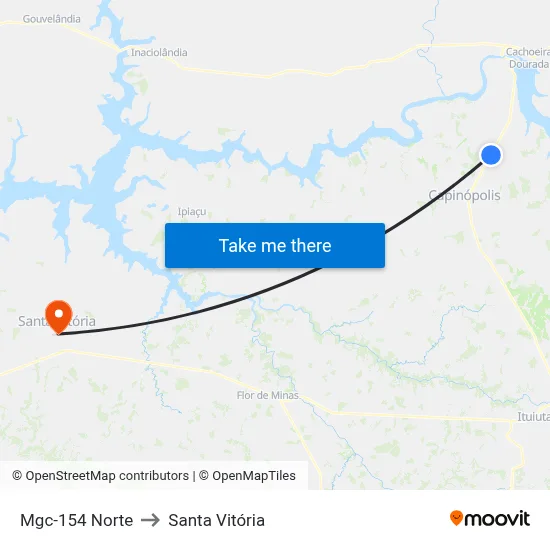 Mgc-154 Norte to Santa Vitória map