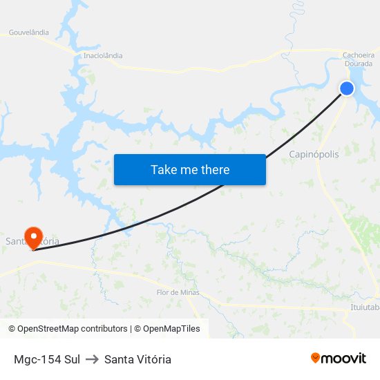 Mgc-154 Sul to Santa Vitória map