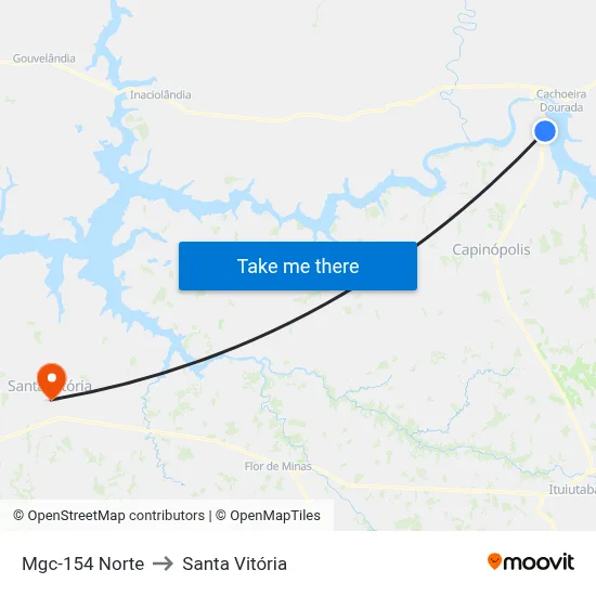 Mgc-154 Norte to Santa Vitória map