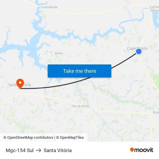 Mgc-154 Sul to Santa Vitória map