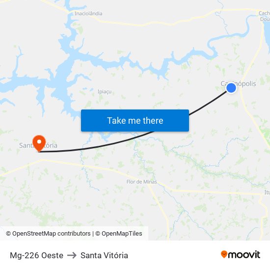 Mg-226 Oeste to Santa Vitória map