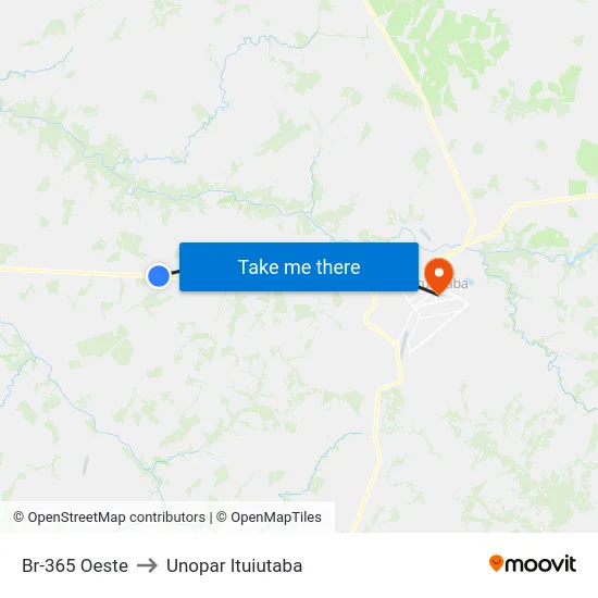 Br-365 Oeste to Unopar Ituiutaba map