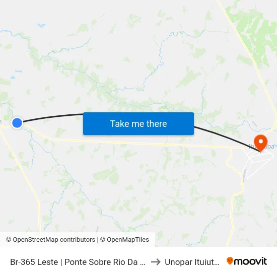 Br-365 Leste | Ponte Sobre Rio Da Prata to Unopar Ituiutaba map