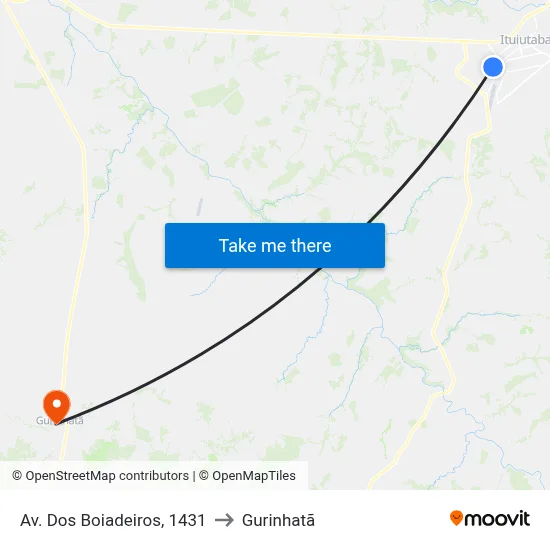 Av. Dos Boiadeiros, 1431 to Gurinhatã map