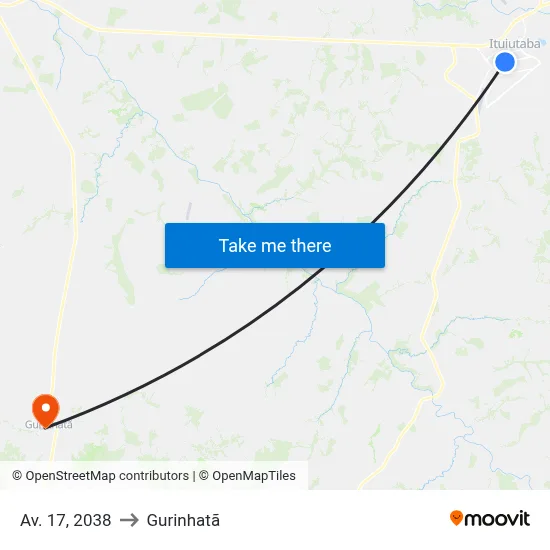 Av. 17, 2038 to Gurinhatã map