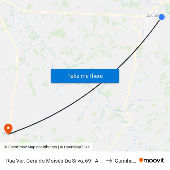 Rua Ver. Geraldo Moisés Da Silva, 69 | Apae to Gurinhatã map