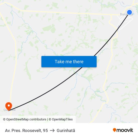 Av. Pres. Roosevelt, 95 to Gurinhatã map