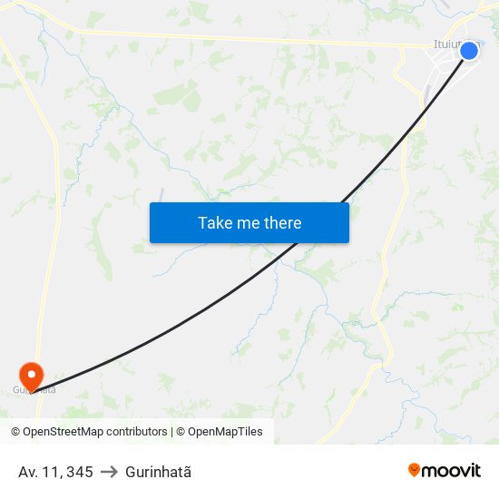 Av. 11, 345 to Gurinhatã map