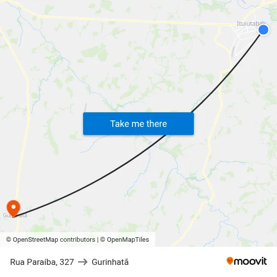 Rua Paraíba, 327 to Gurinhatã map