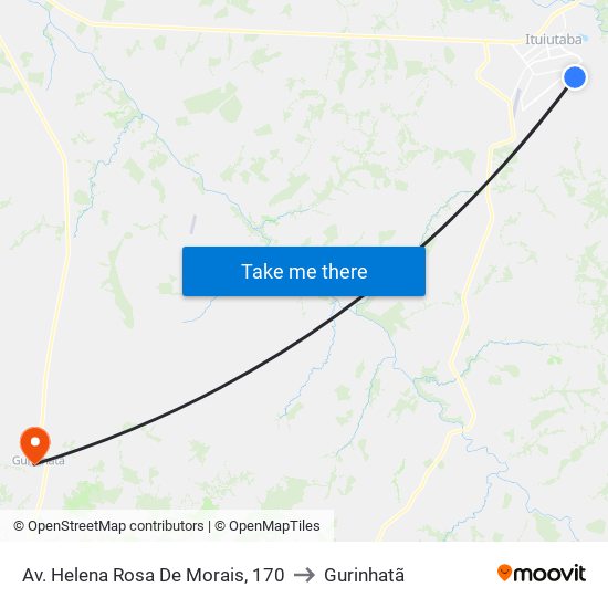 Av. Helena Rosa De Morais, 170 to Gurinhatã map