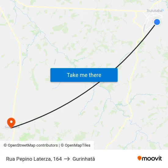 Rua Pepino Laterza, 164 to Gurinhatã map