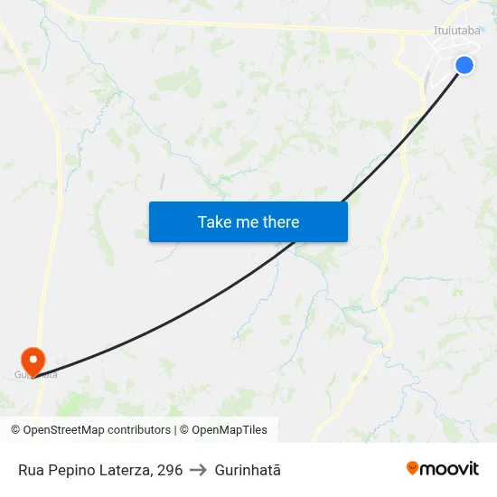 Rua Pepino Laterza, 296 to Gurinhatã map
