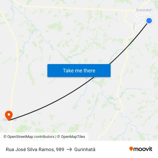 Rua José Silva Ramos, 989 to Gurinhatã map