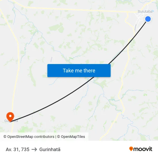 Av. 31, 735 to Gurinhatã map