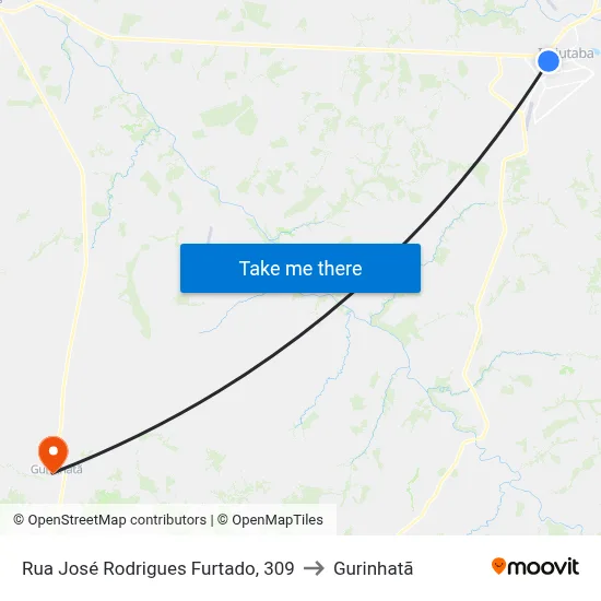 Rua José Rodrigues Furtado, 309 to Gurinhatã map