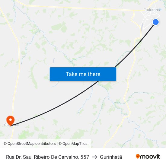 Rua Dr. Saul Ribeiro De Carvalho, 557 to Gurinhatã map