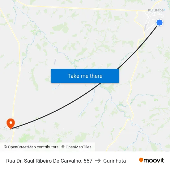 Rua Dr. Saul Ribeiro De Carvalho, 557 to Gurinhatã map
