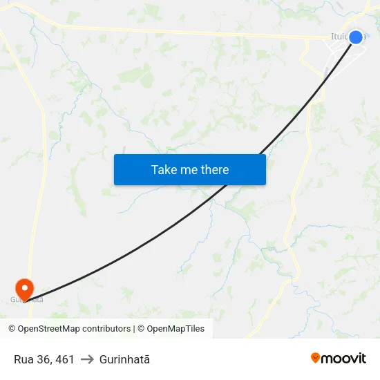 Rua 36, 461 to Gurinhatã map