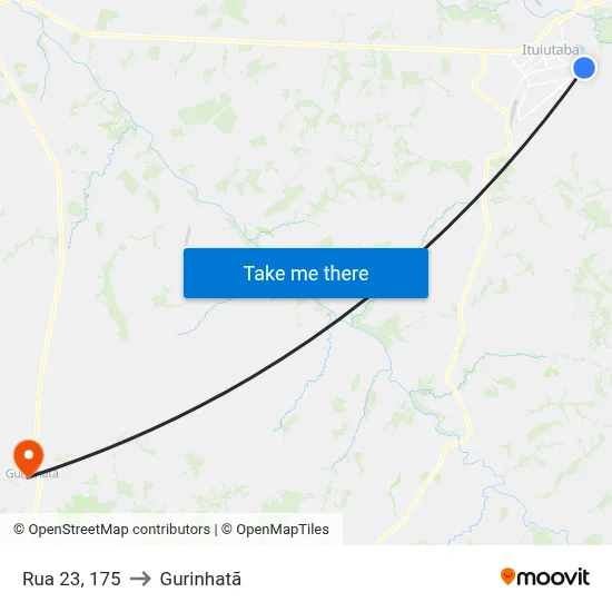 Rua 23, 175 to Gurinhatã map