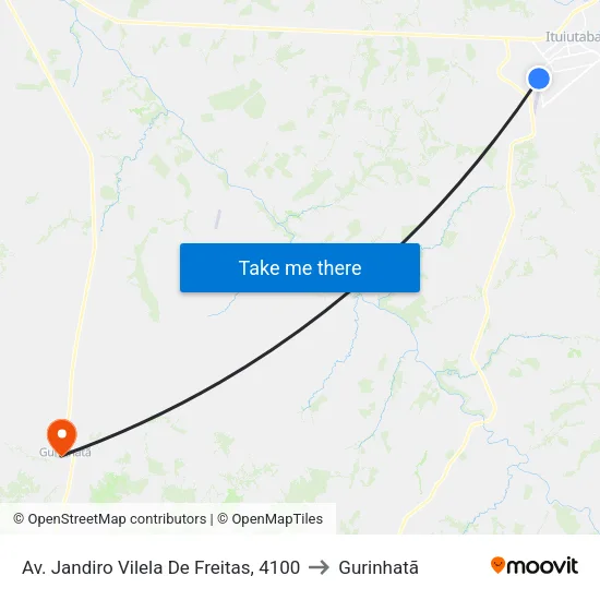 Av. Jandiro Vilela De Freitas, 4100 to Gurinhatã map
