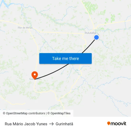 Rua Mário Jacob Yunes to Gurinhatã map