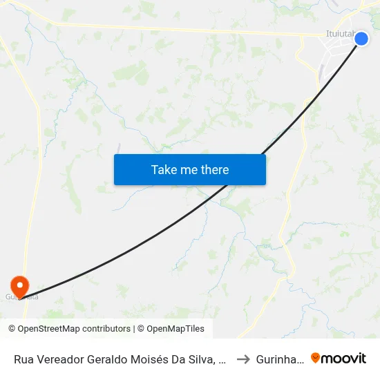 Rua Vereador Geraldo Moisés Da Silva, 284 to Gurinhatã map