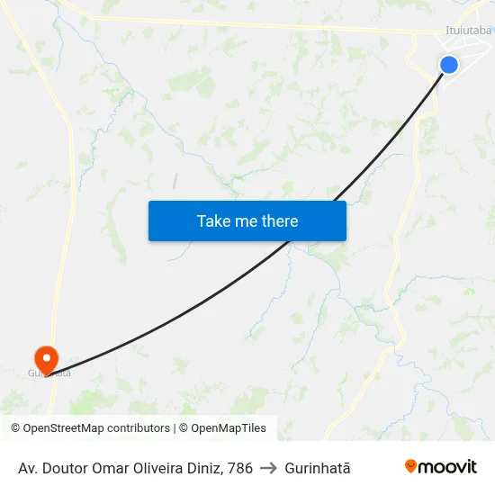 Av. Doutor Omar Oliveira Diniz, 786 to Gurinhatã map