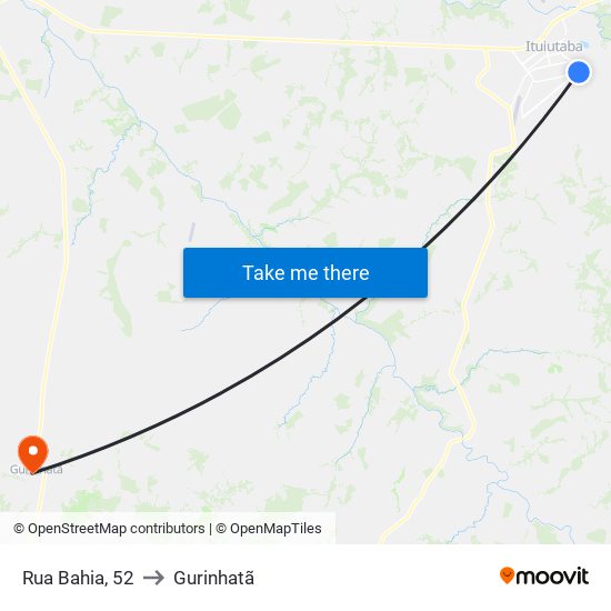 Rua Bahia, 52 to Gurinhatã map