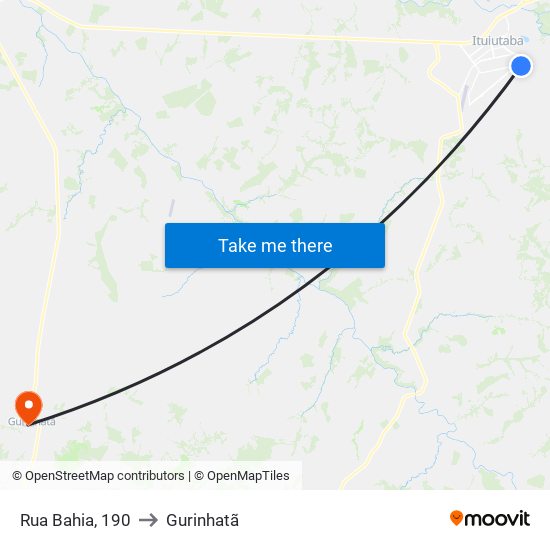 Rua Bahia, 190 to Gurinhatã map
