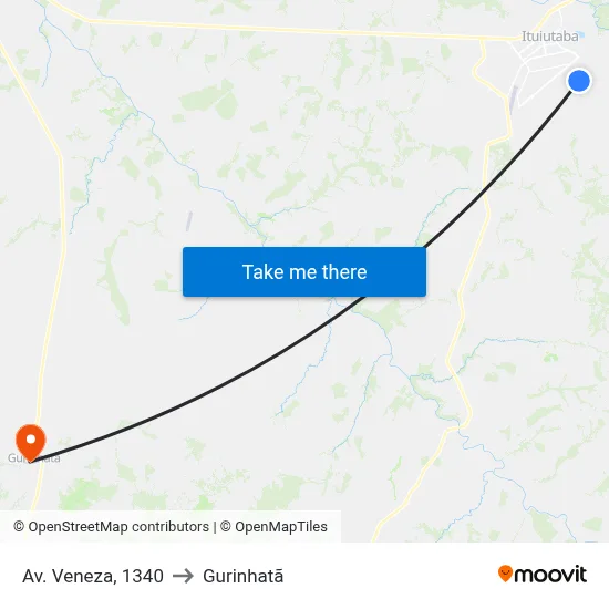 Av. Veneza, 1340 to Gurinhatã map