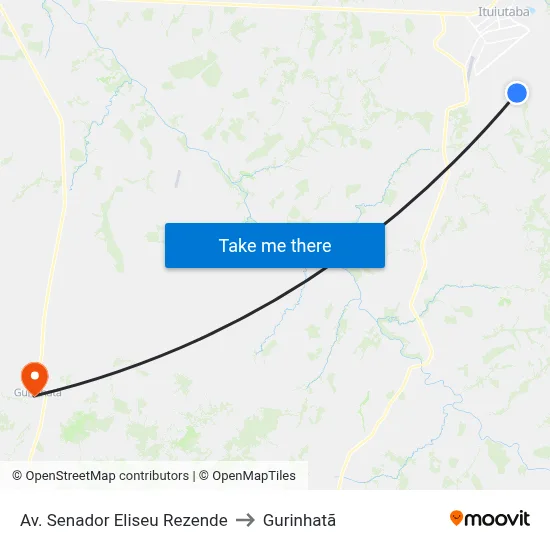 Av. Senador Eliseu Rezende to Gurinhatã map