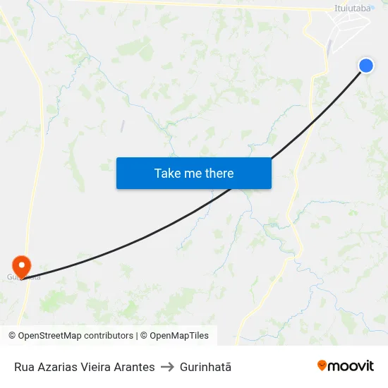 Rua Azarias Vieira Arantes to Gurinhatã map