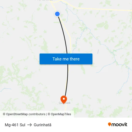 Mg-461 Sul to Gurinhatã map