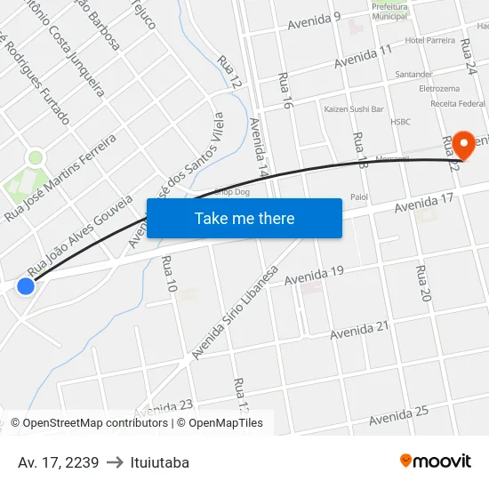 Av. 17, 2239 to Ituiutaba map