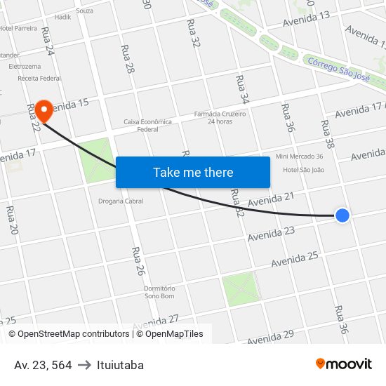 Av. 23, 564 to Ituiutaba map