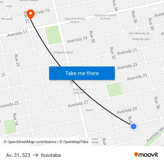 Av. 31, 523 to Ituiutaba map