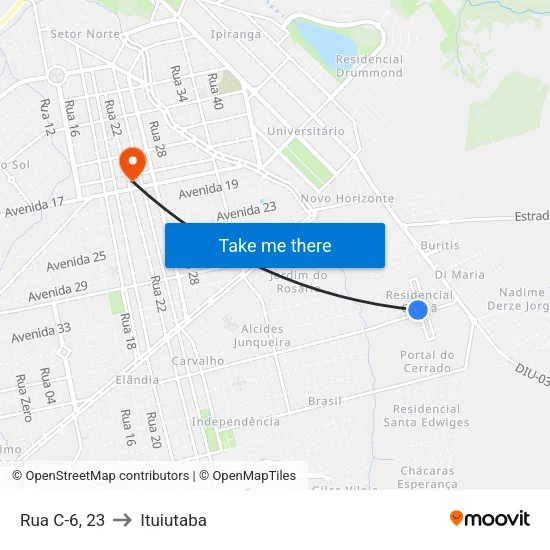 Rua C-6, 23 to Ituiutaba map