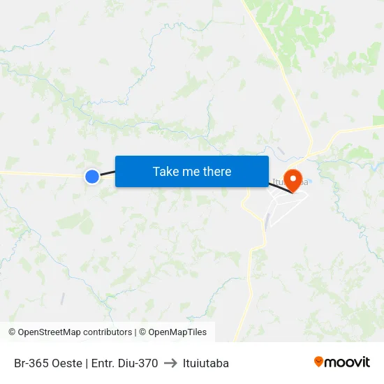 Br-365 Oeste | Entr. Diu-370 to Ituiutaba map