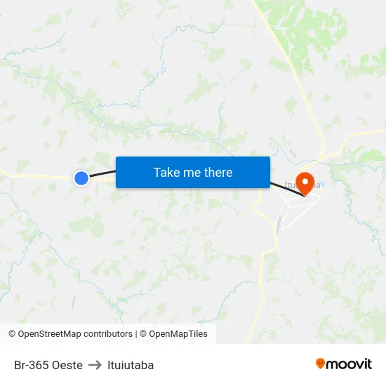 Br-365 Oeste to Ituiutaba map