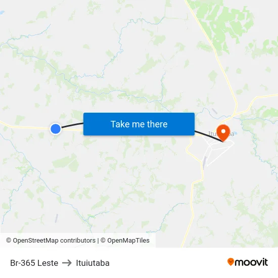 Br-365 Leste to Ituiutaba map