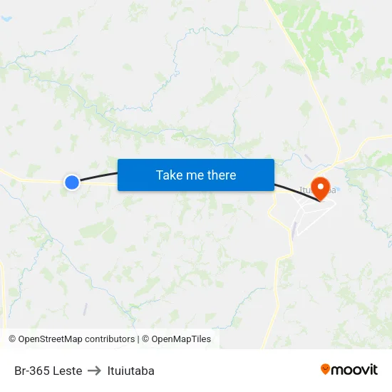 Br-365 Leste to Ituiutaba map